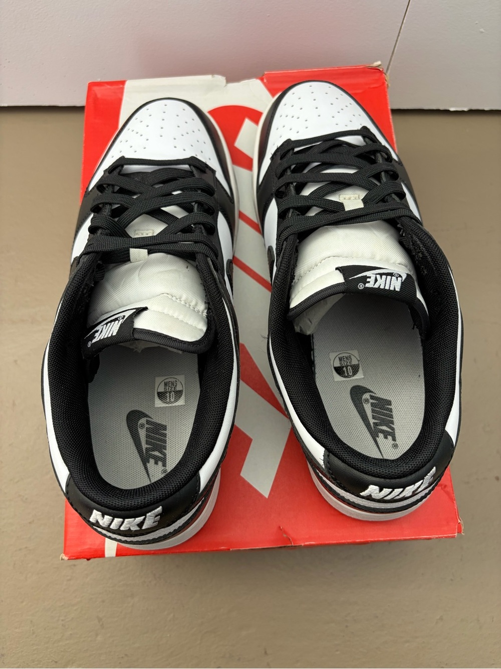Nike Panda Dunks Size 10 Low-Top Sneakers - Picture 3 of 4